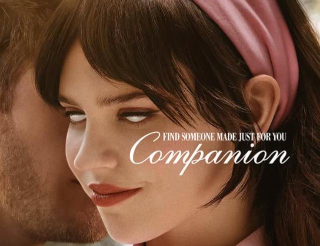 Companion (2025) movie poster showcasing an AI bot.